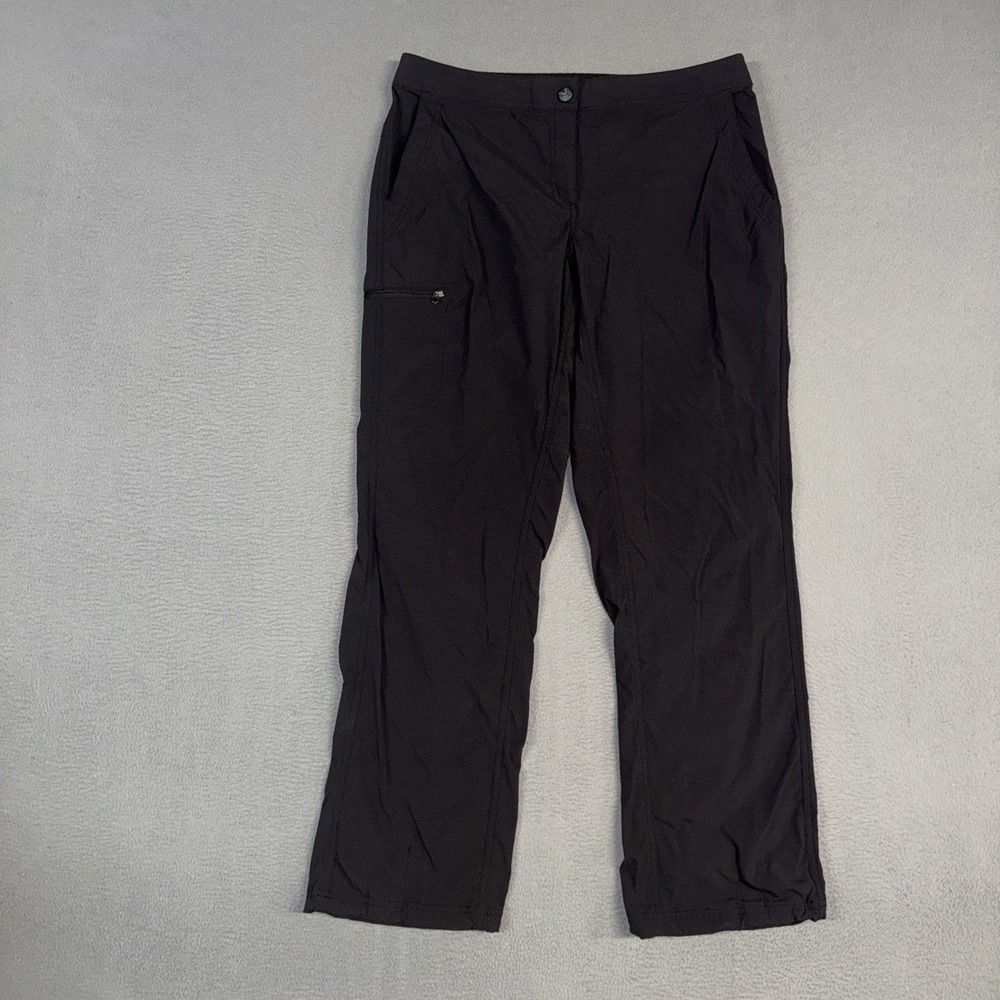 LL Bean Pants Womens 33 Black Straight Leg Comfort Trail Zip Pockets Nylon Blend